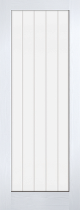 White Moulded Textured Vertical Clear Glazed 1L Primed Door