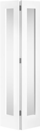 White Pattern 10 Clear Glazed Bi-Fold Primed Door
