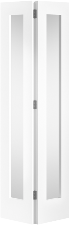 White Pattern 10 Clear Glazed Bi-Fold Primed Door
