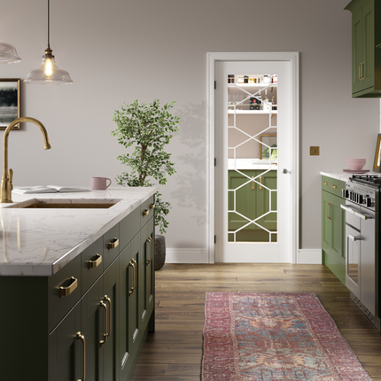 White Orly Clear Glazed Primed Door
