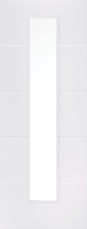 White Santandor Clear Glazed 1L Primed Door