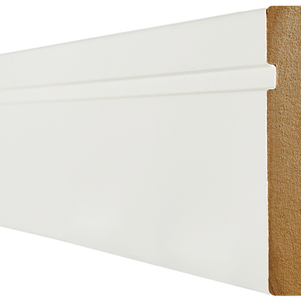 Primed White Skirting Single Grooved
