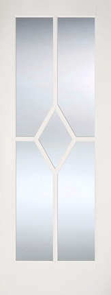 White Reims Clear Glazed Primed Door