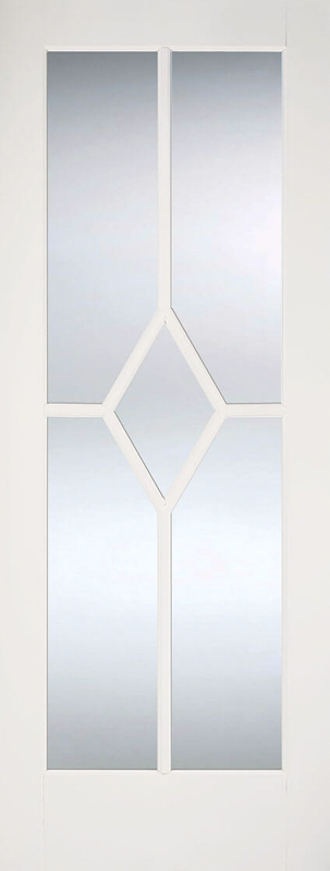 White Reims Clear Glazed Primed Door