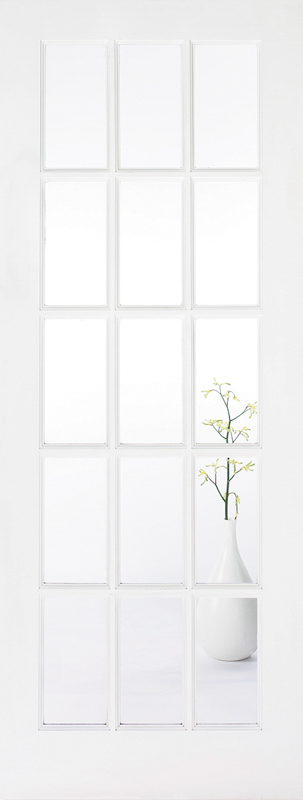 White SA Clear Glazed 15L Primed Door