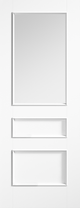 White Toledo Clear Glazed Primed Door
