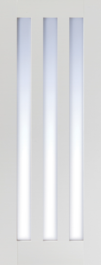 White Utah Clear Glazed 3L Primed Door