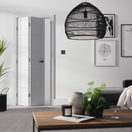 White Vancouver Bi-Fold Primed Door